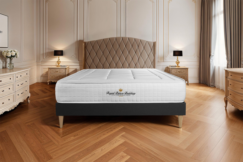 Ensemble Matelas Sommier 120x220 cm - Sommier Noir (en kit) - Balmoral