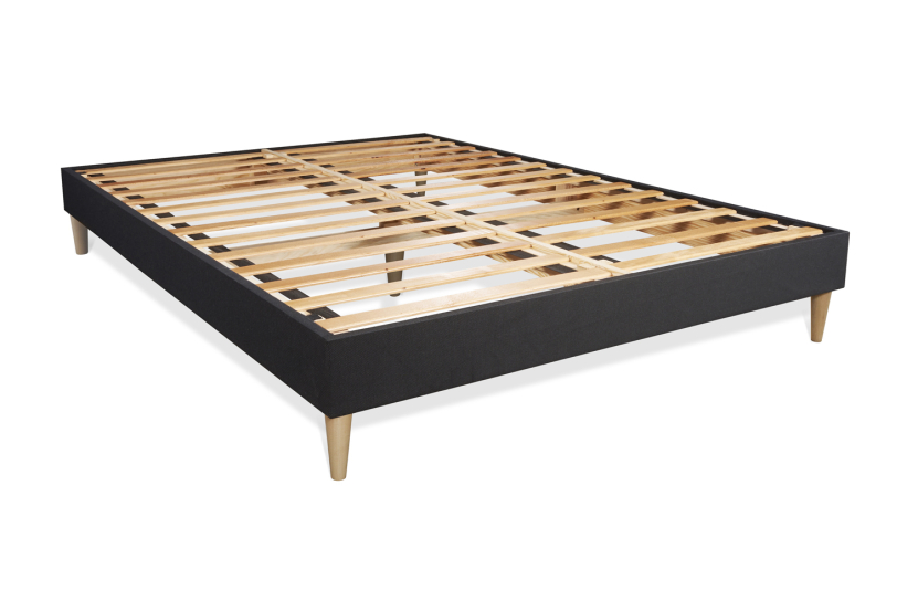 Ensemble Matelas Sommier 120x220 cm - Sommier Noir (en kit) - Balmoral