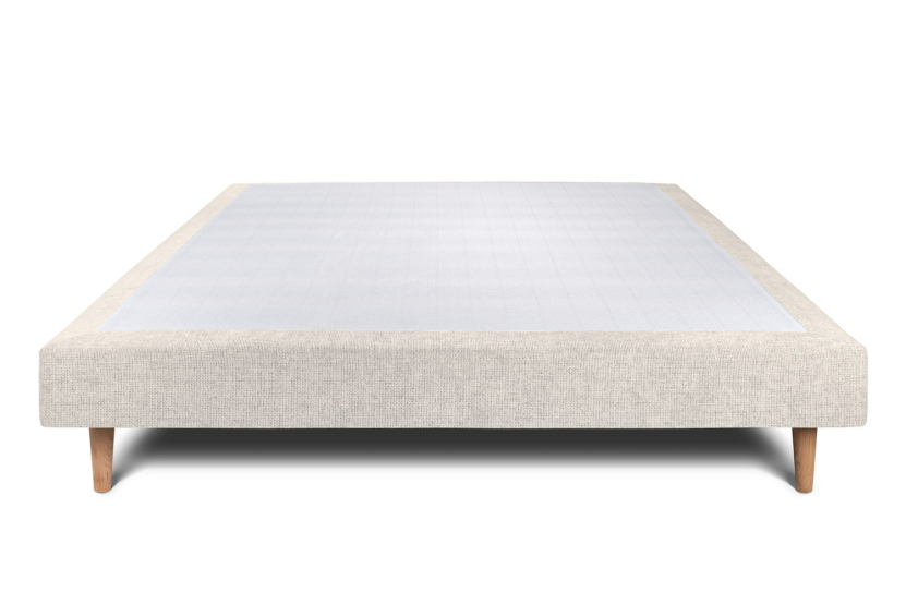 Sommier Tapissier 140x200 cm - H29 cm - Toile nattée - Beige clair