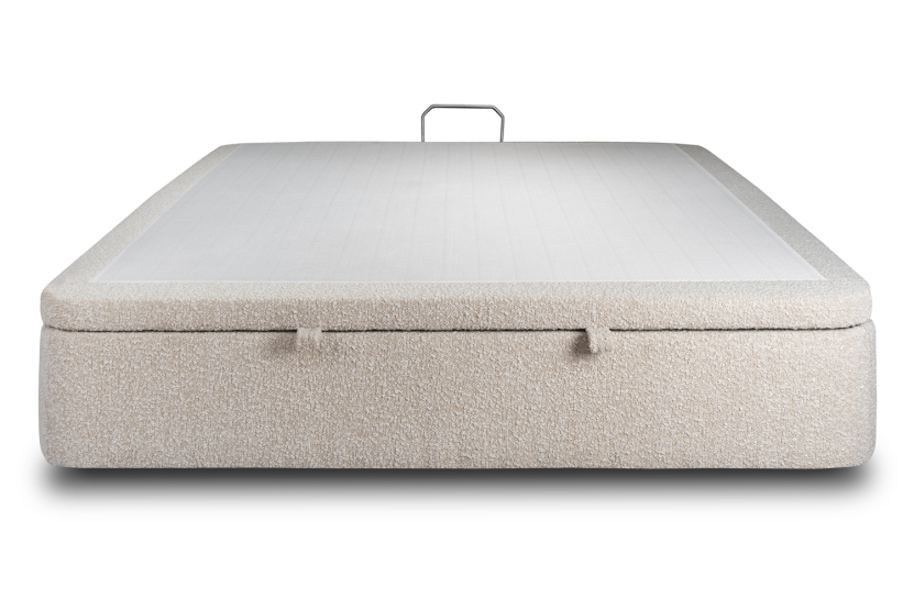 Sommier Coffre 140x200 cm - Bouclette - Beige clair
