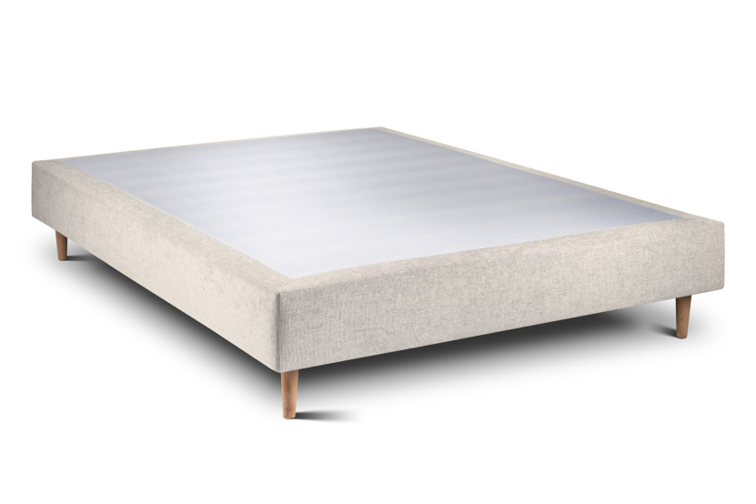 Sommier Tapissier 150x200 cm - H35 cm - Toile nattée - Beige clair