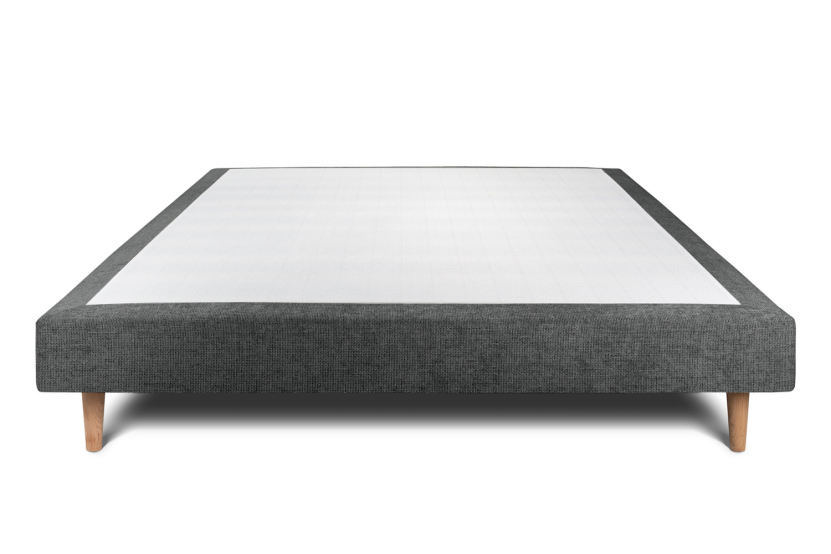 Sommier Tapissier 150x190 cm - H29 cm - Toile nattée - Gris anthracite