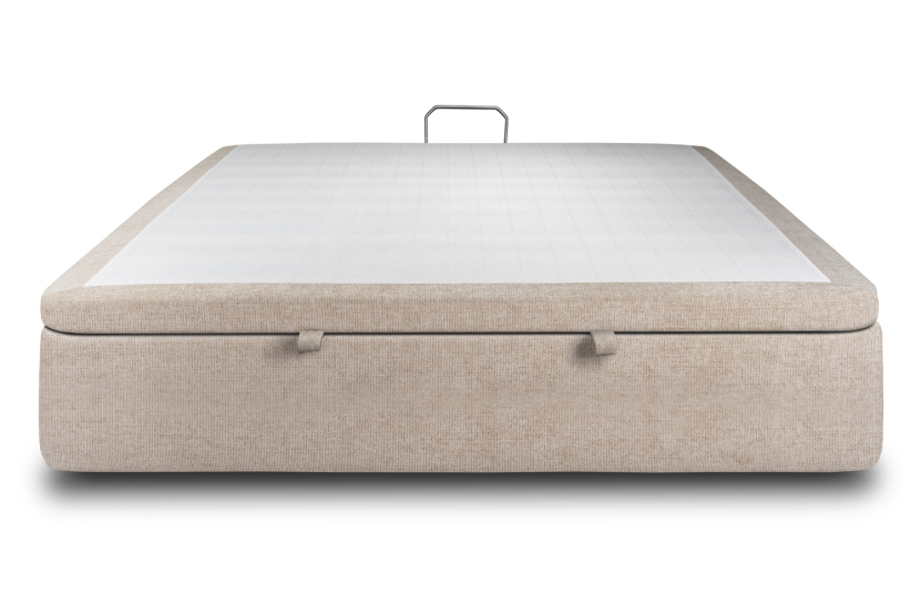 Sommier Coffre 140x200 cm - Toile nattée  - Beige brun