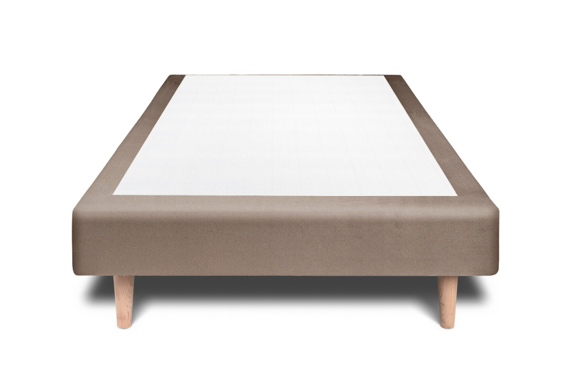Sommier Tapissier 100x200 cm - H29 cm - Velours - Taupe