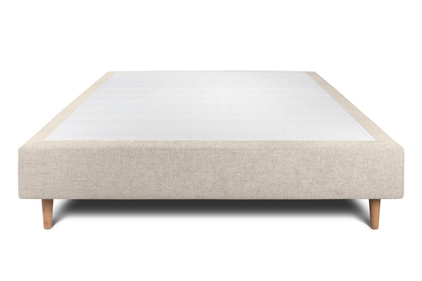 Sommier Tapissier 150x190 cm - H35 cm - Toile nattée - Beige clair