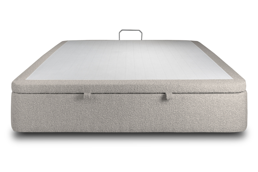 Sommier Coffre 160x200 cm - Bouclette - Gris