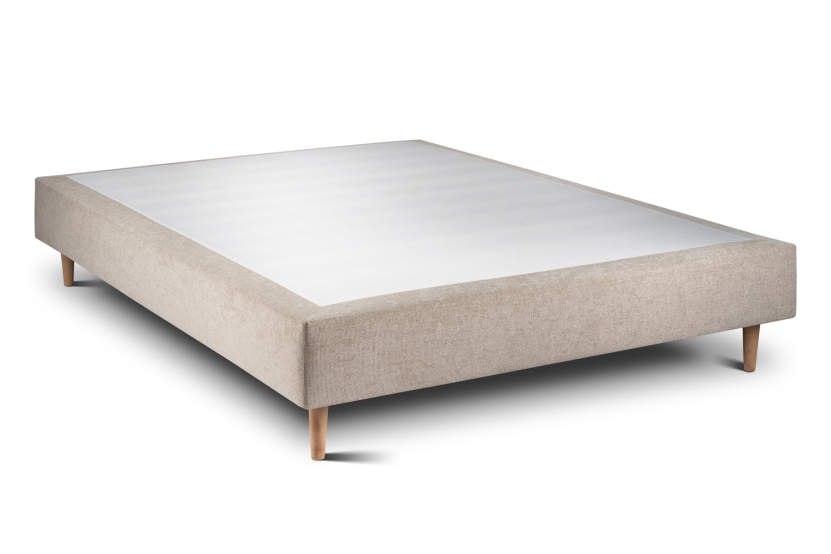 Sommier Tapissier 150x190 cm - H35 cm - Toile nattée - Beige brun