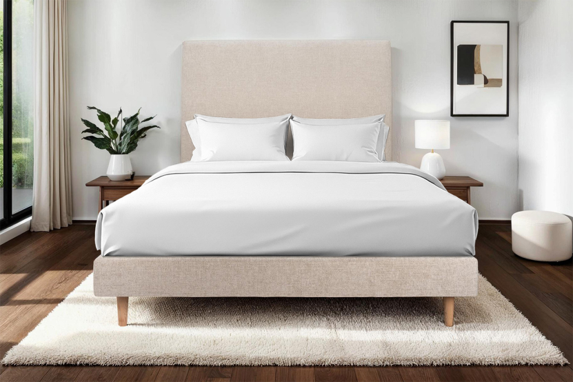 Sommier Tapissier 150x190 cm - H29 cm - Toile nattée - Beige brun