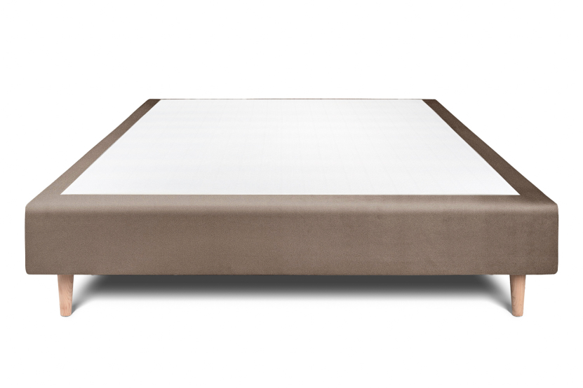 Sommier Tapissier 150x190 cm - H35 cm - Velours - Taupe