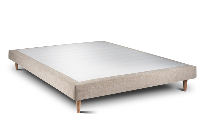 Sommier Tapissier 135x190 cm - H29 cm - Toile nattée - Beige brun