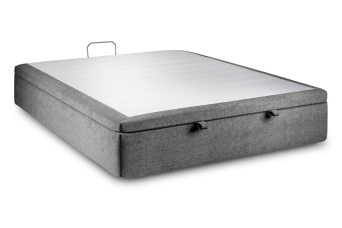 Sommier Coffre 180x200 cm - Toile nattée  - Gris anthracite