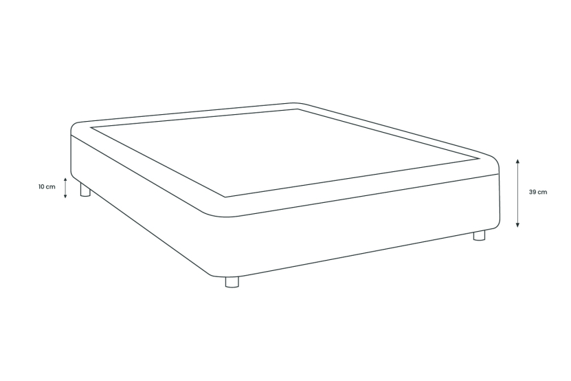 Sommier Coffre 140x200 cm - Bouclette - Beige clair