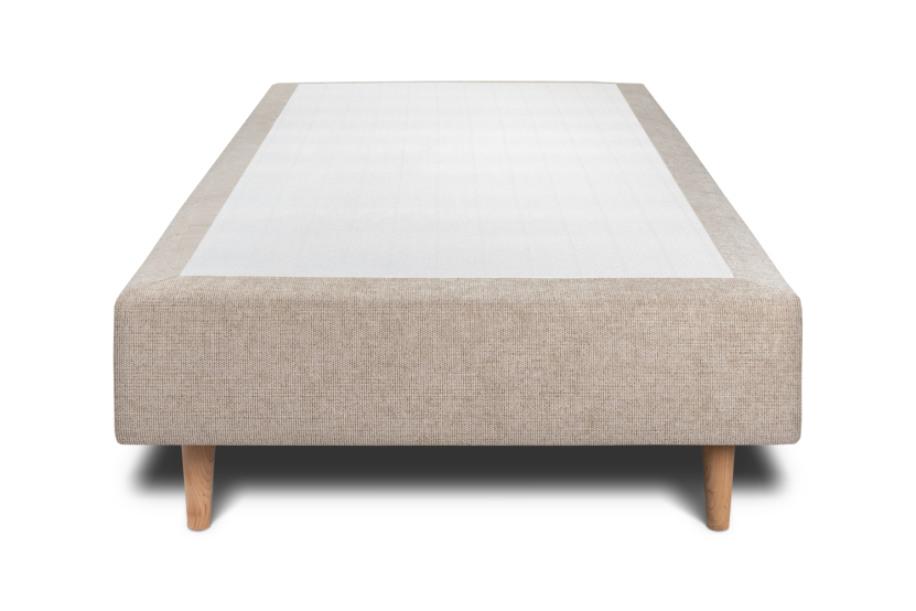 Sommier Tapissier 90x190 cm - H35 cm - Toile nattée - Beige brun