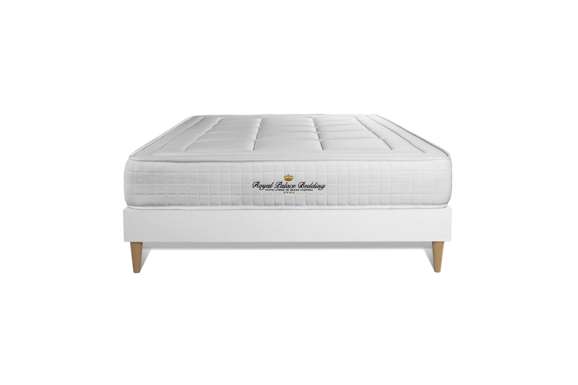 Ensemble Matelas Sommier 120x210 cm - Sommier Blanc (en kit) - Balmoral