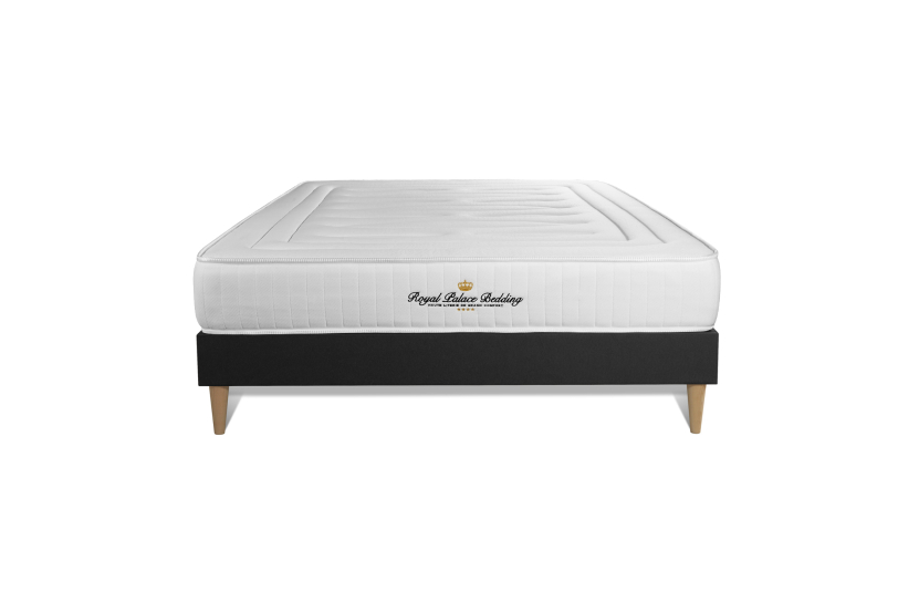 Ensemble Matelas Sommier 130x200 cm - Sommier Noir (en kit) - Nottingham