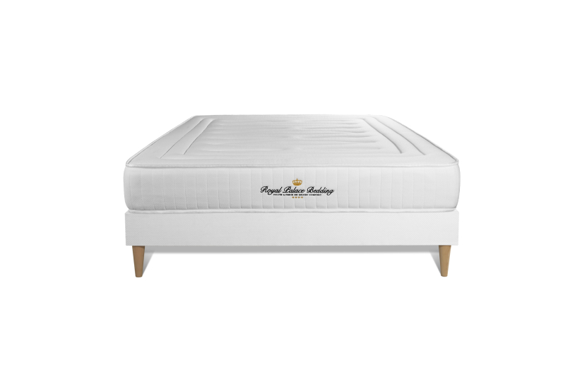 Ensemble Matelas Sommier 140x210 cm - Sommier Blanc (en kit) - Lancaster