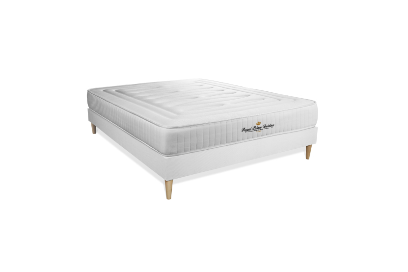 Ensemble Matelas Sommier 140x210 cm - Sommier Blanc (en kit) - Lancaster