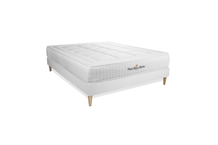 Ensemble Matelas Sommier 120x210 cm - Sommier Blanc (en kit) - Balmoral