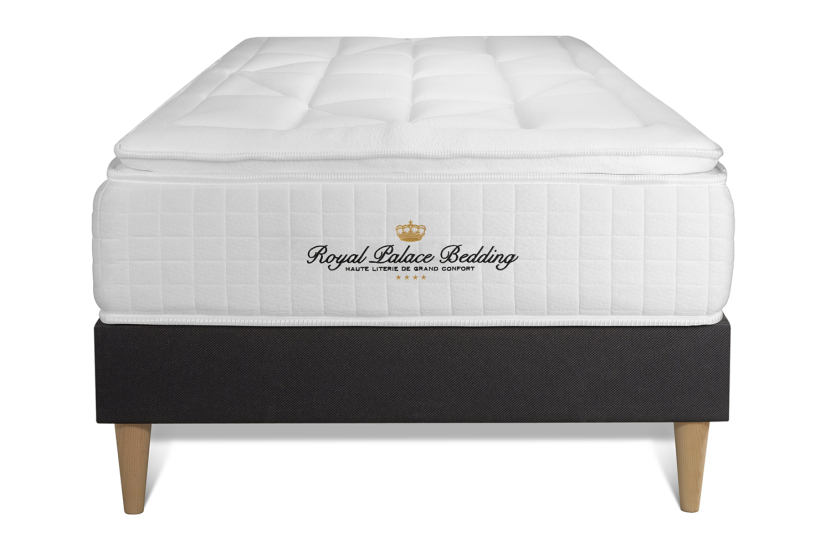 Ensemble Matelas Sommier 80x190 cm - Sommier Noir (déjà monté) - George V